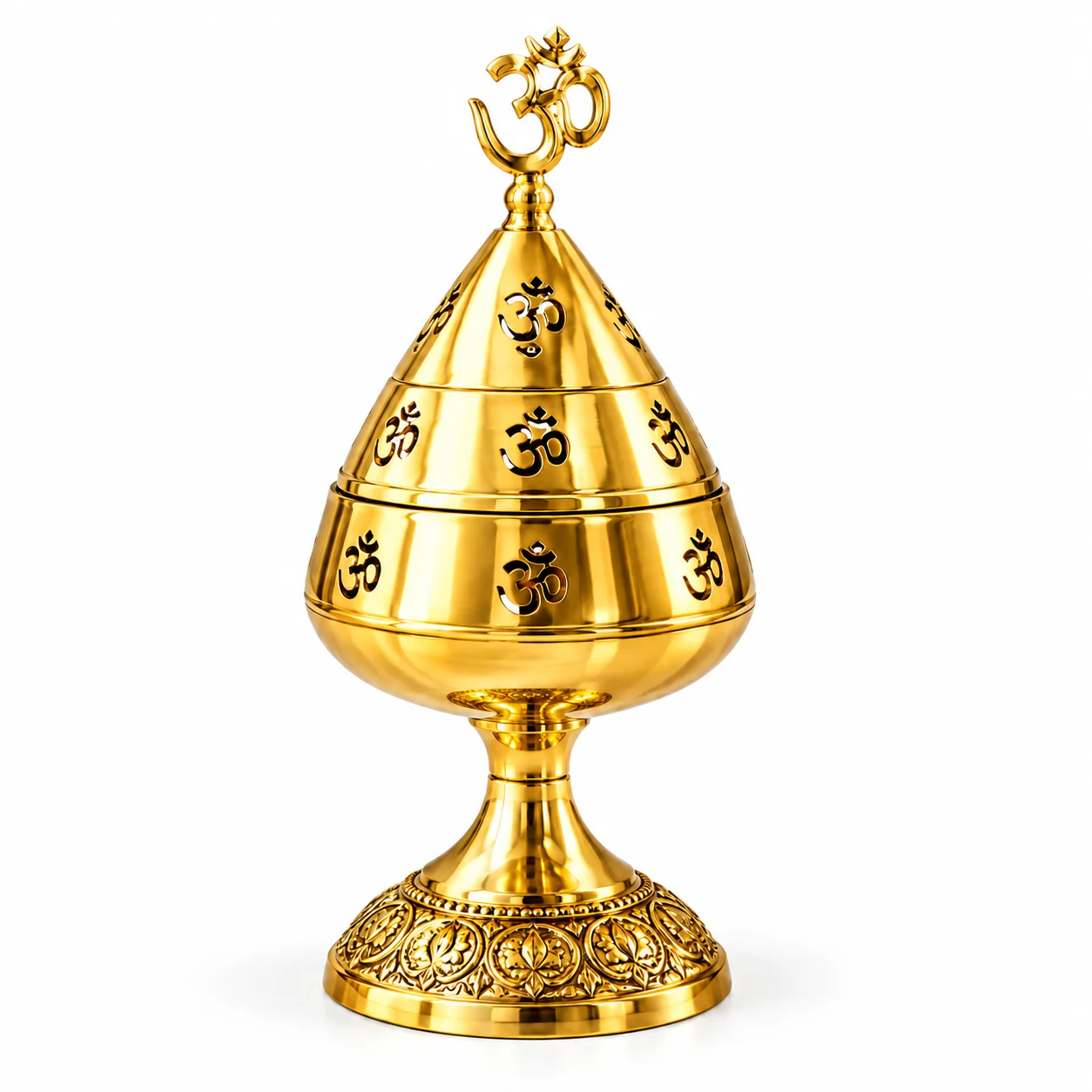 Brass Akhand Jyot Diya with Protective Cover